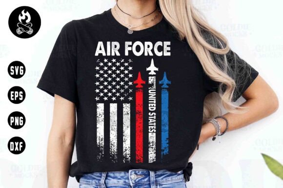 Air Force SVG for 4th of July T-Shirt Graphics