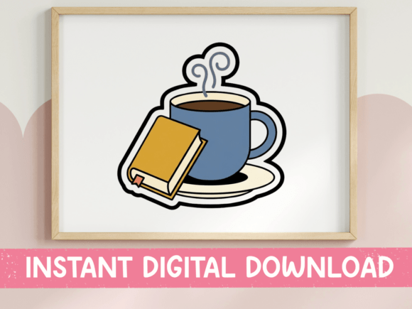 Coffee and Book Cozy Reading Sticker Review
