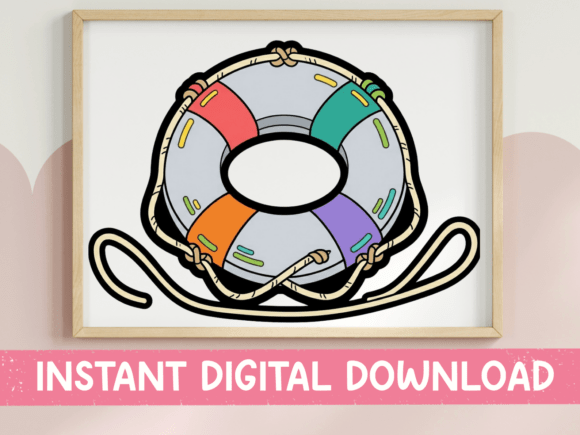 Colorful Life Preserver Ring Design: Graphics & T-Shirt Designs