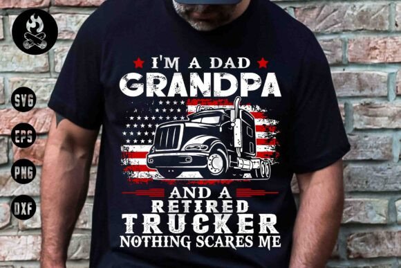 Dad Grandpa Retired Trucker SVG Graphics