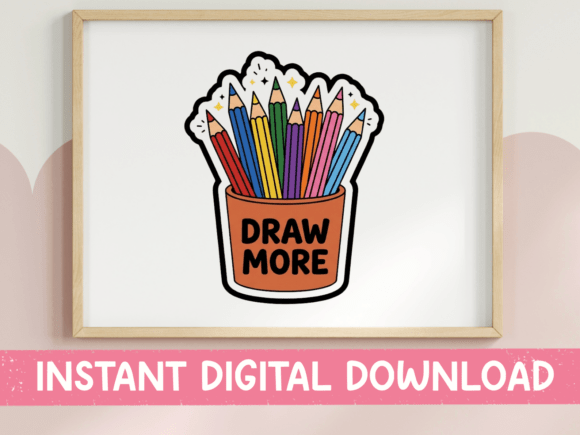 Draw More Colored Pencil Cup Graphics for T-Shirt Designs