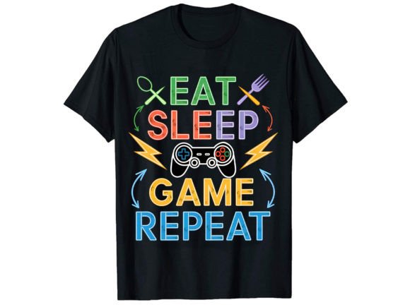 Eat Sleep Gamer Repeat Graphics & T-Shirt Designs