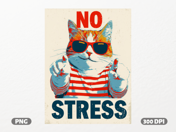 No Stress Vintage Cat PNG: Graphics & T-Shirt Designs Review