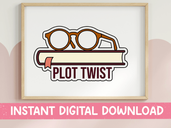 Plot Twist Book Glasses Reader Sticker Graphics