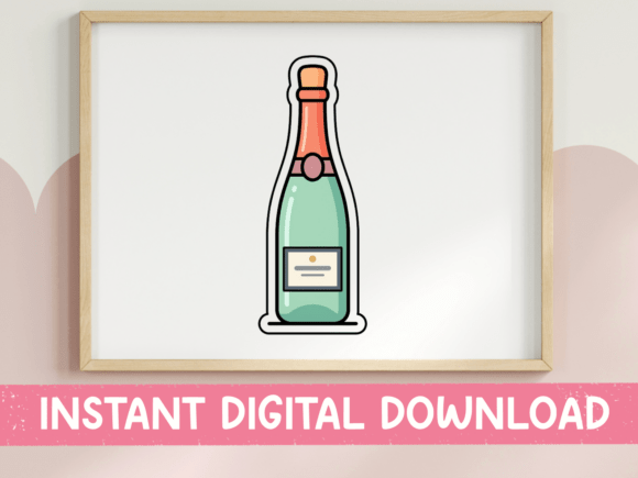Review: Mint Green Champagne Bottle Sticker